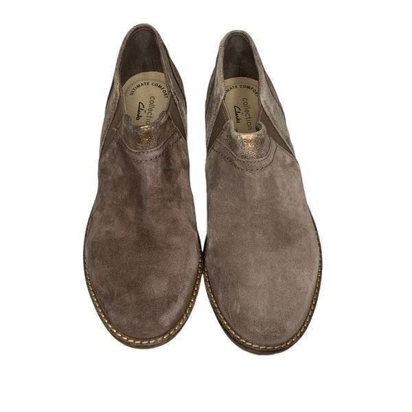 NEW Collection by Clarks Camzin Mix Bootie in Dark Taupe| Size 7.5
