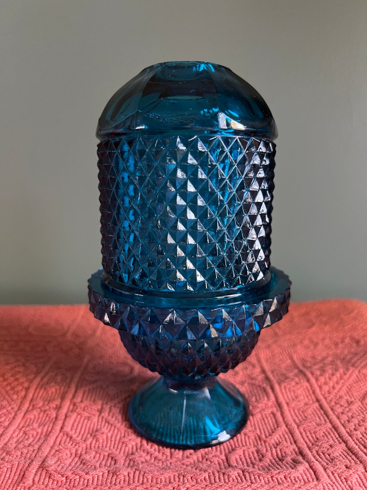 Vtg blue viking glimmer fairy lamp