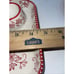 Temptations By Tara Red Floral Lace Breakfast / Egg Plates Excellent Set Of 4