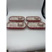 Temptations By Tara Red Floral Lace Breakfast / Egg Plates Excellent Set Of 4
