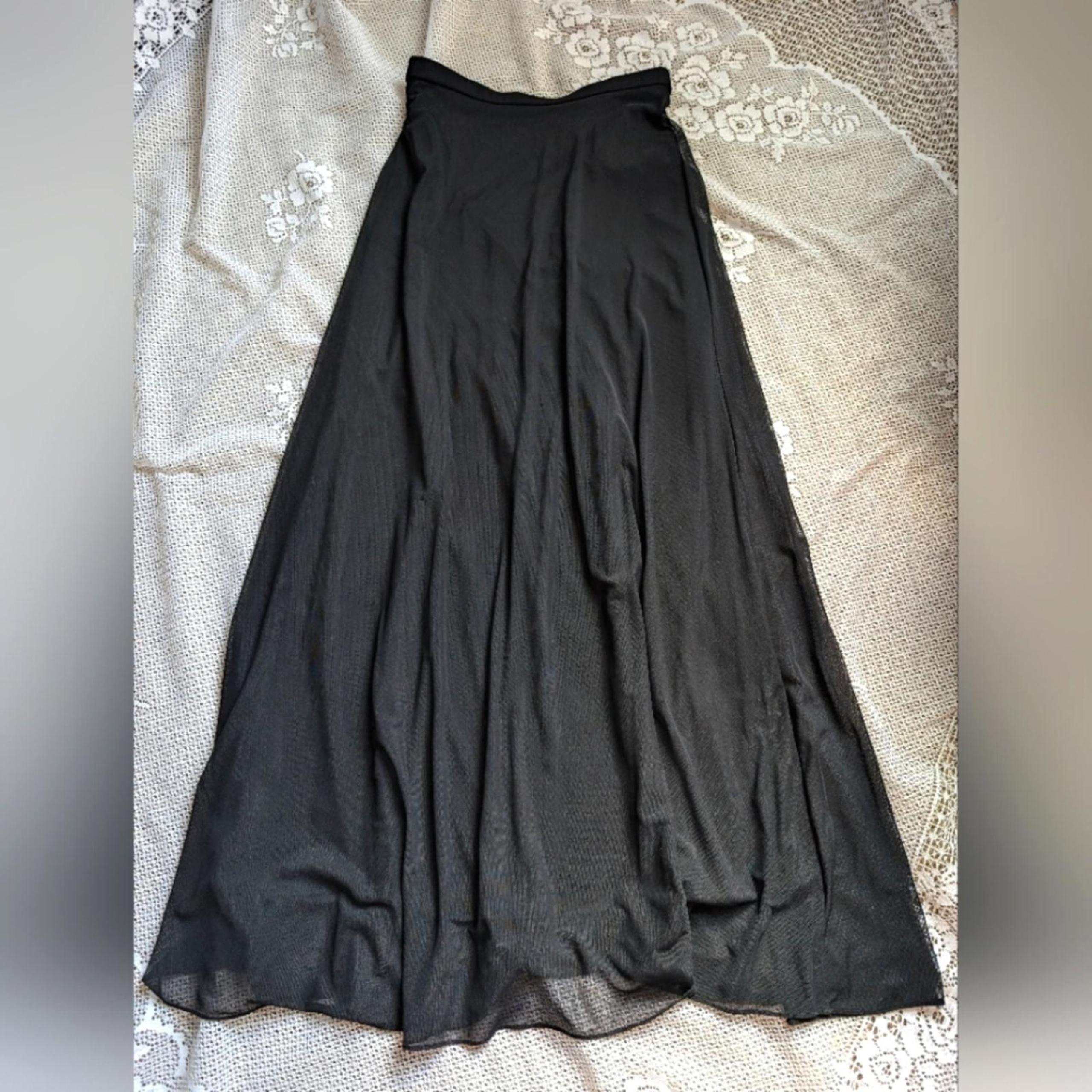 Vintage Elegant Black Formal Maxi Skirt