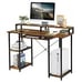 47 Computer Desk Writing Study Table w/ Open Shelves & CPU Stand Brown