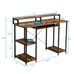 47 Computer Desk Writing Study Table w/ Open Shelves & CPU Stand Brown