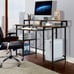 47 Computer Desk Writing Study Table w/ Open Shelves & CPU Stand Brown