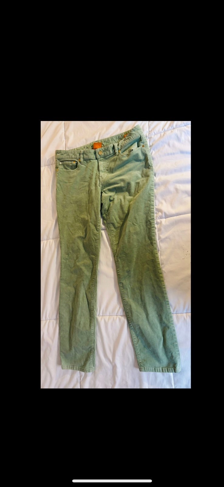 TORY BURCH - MINT GREEN CORDUROY JEANS