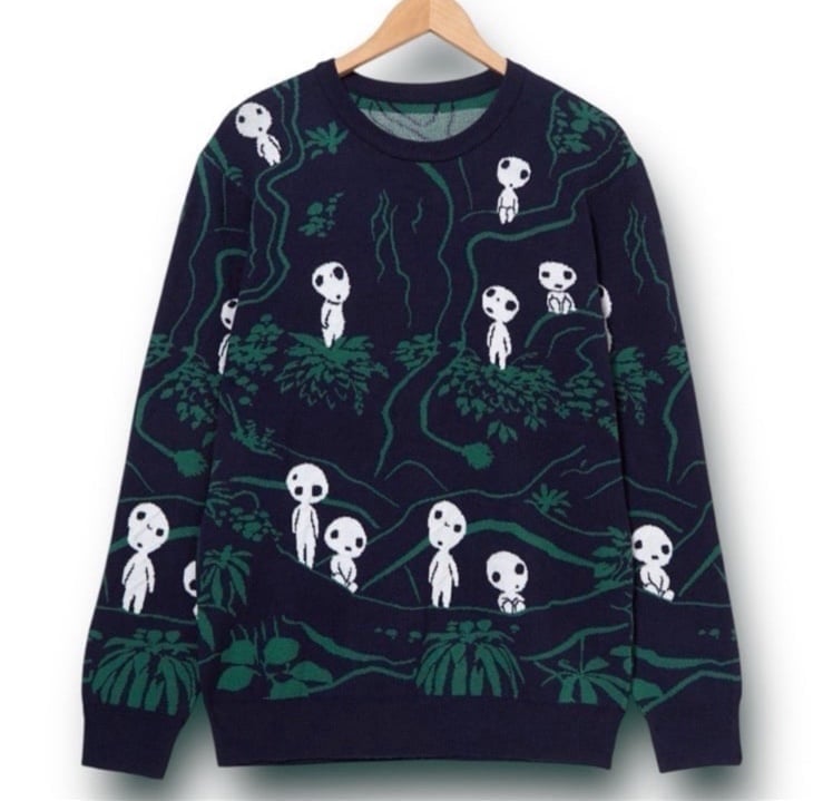 Studio Ghibli Princess Mononoke Kodama Forest Glow-in-the-Dark Sweater (Medium)