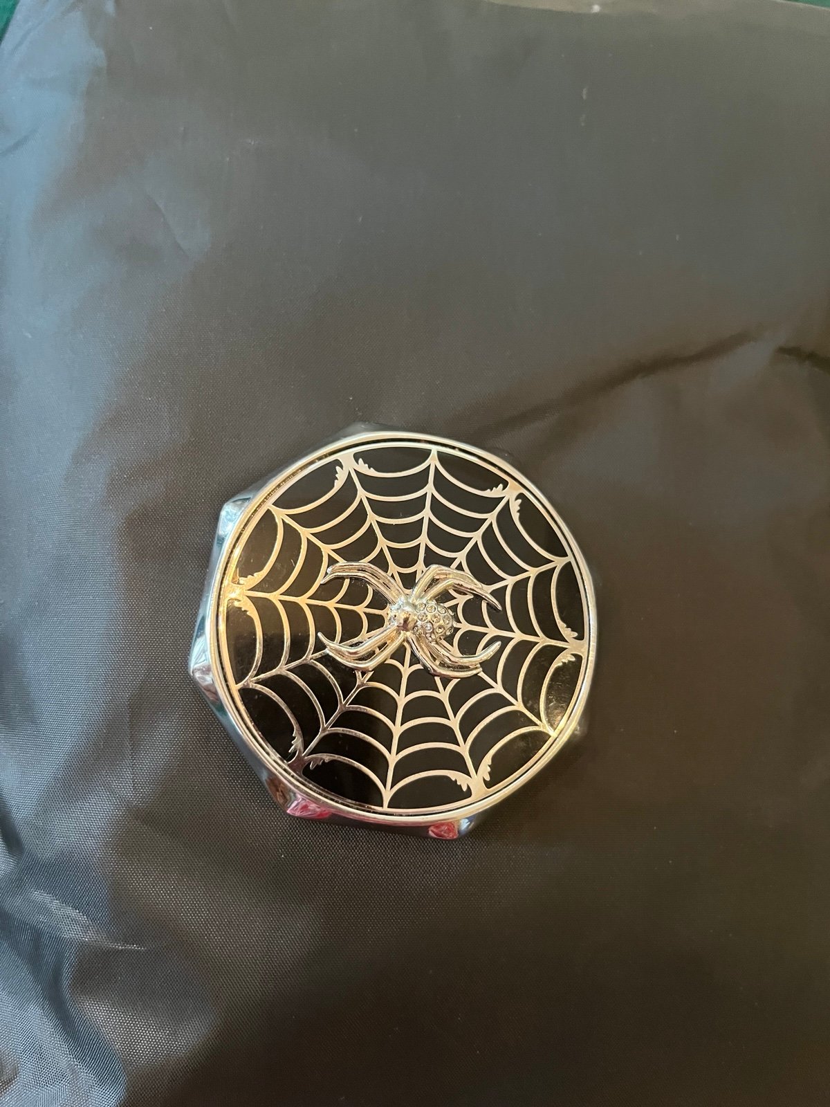 Besame Cosmetics silver spider web compact