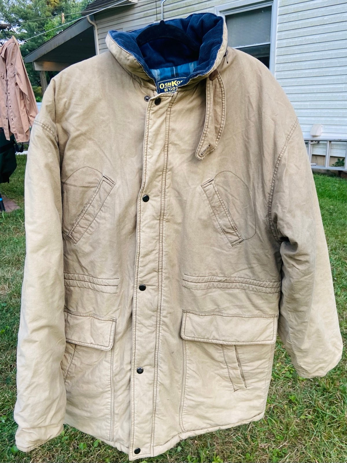 VTG Men’s Oshkosh B’gosh Coat Jacket Big Tall 42/44 Blanket Lined Quilted Tan