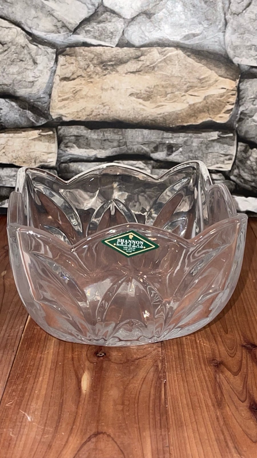 Vintage flower crystal candy bowl by Shannon Crystal