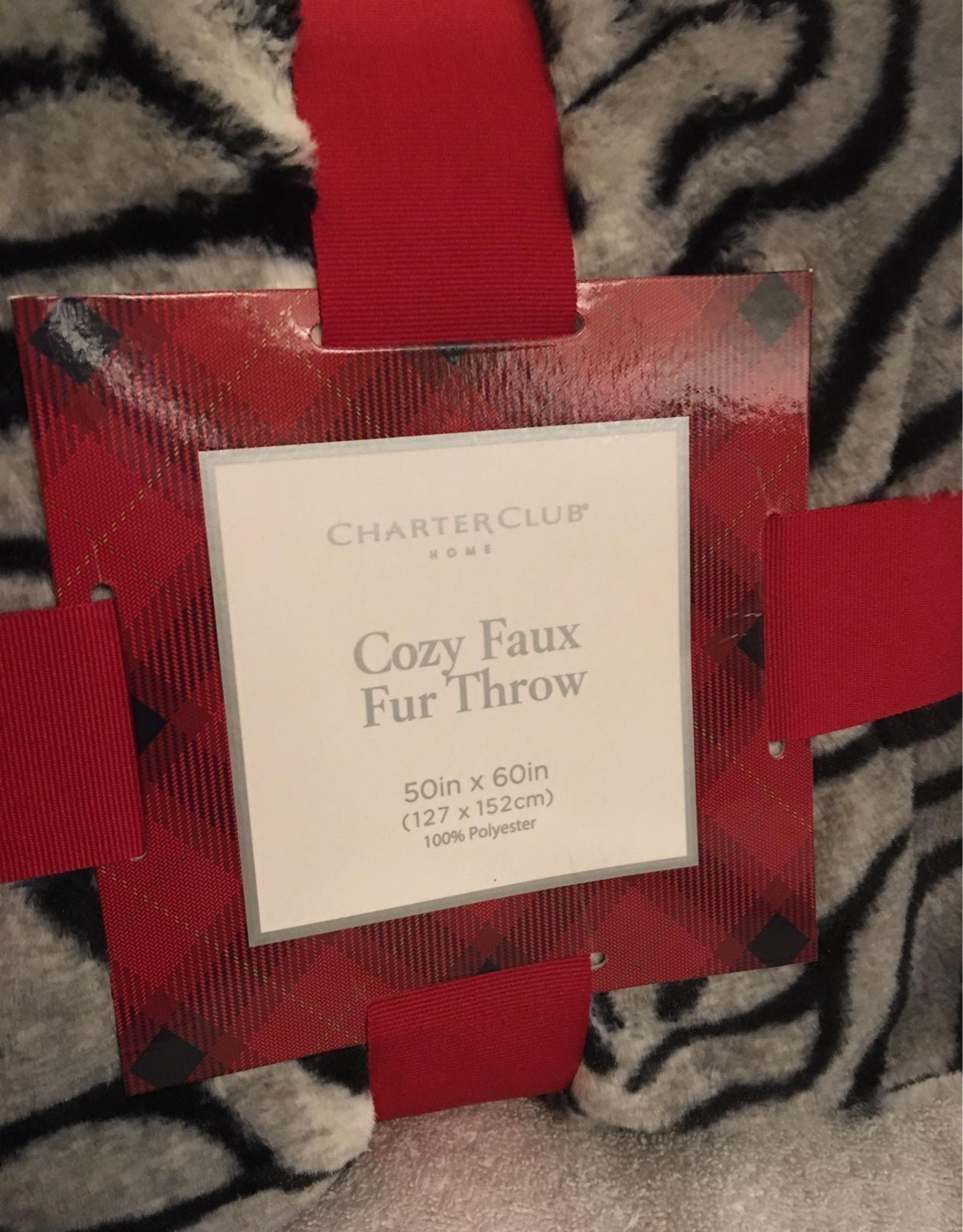 Charter Club Cozy Faux Fur Throw Blanket