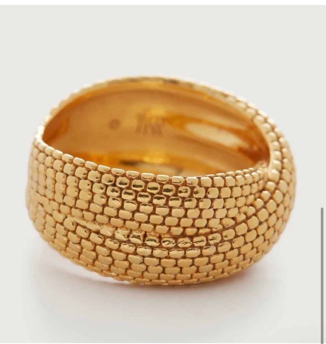 Monica Vinader Gold Vermeil Heirloom Woven Cross Ring