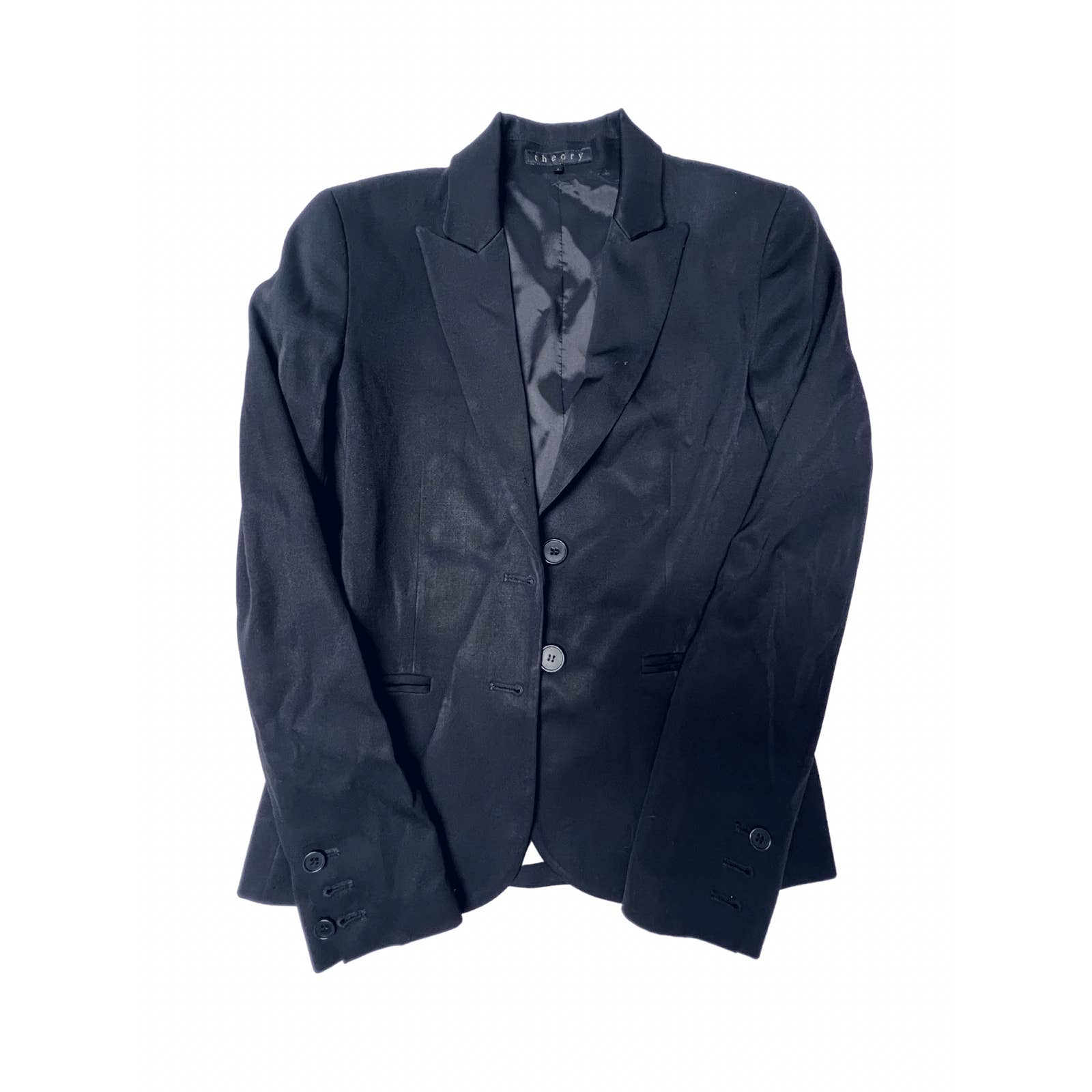 Theory Women's Black Blazer Virgin Wool size 2