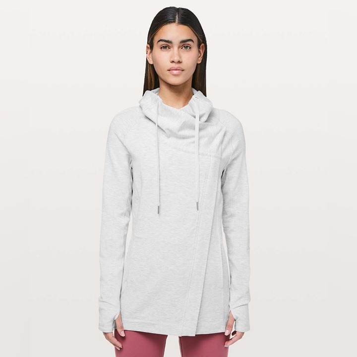 NWOT Lululemon Coast Asymmetrical Easy Wrap Embroidered Sleeve Grey Size 12