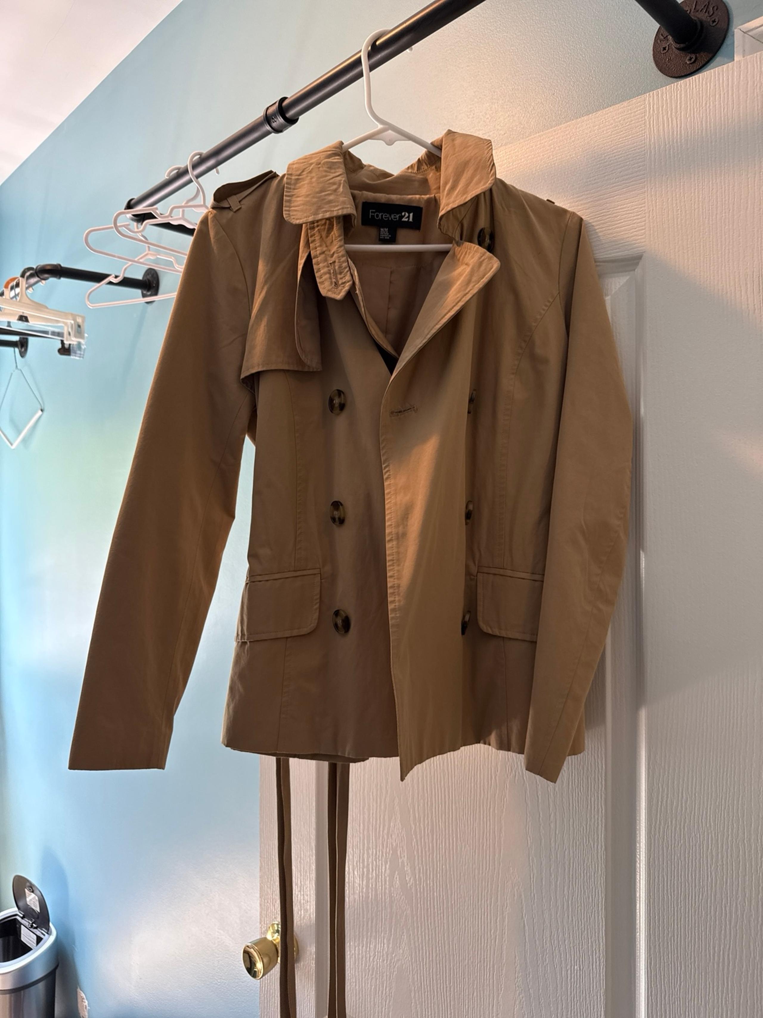 Forever 21 Lightweight Trench Coat - Camel - Size M