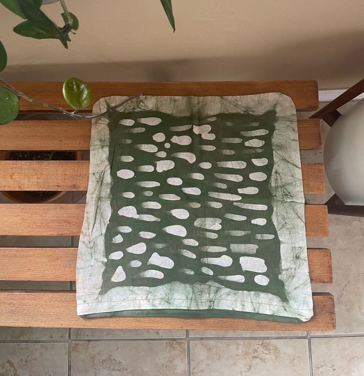 Green Batik pillow cover