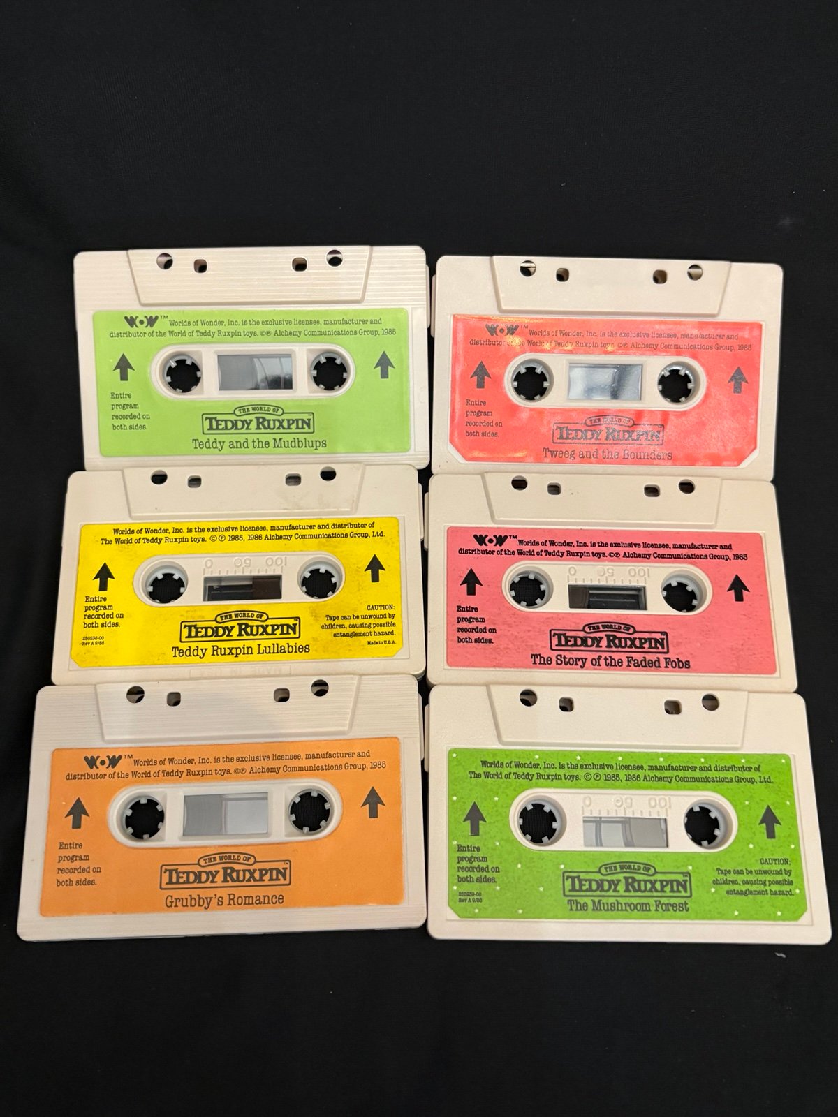 Vintage Teddy Ruxpin 85/86 Cassette Tape lot Of 6 Grubby’s Romance & More