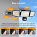 NEW Solar Outdoor Lights 302 LED 3000LM, IP65 Waterproof Motion Sensor Outdoor