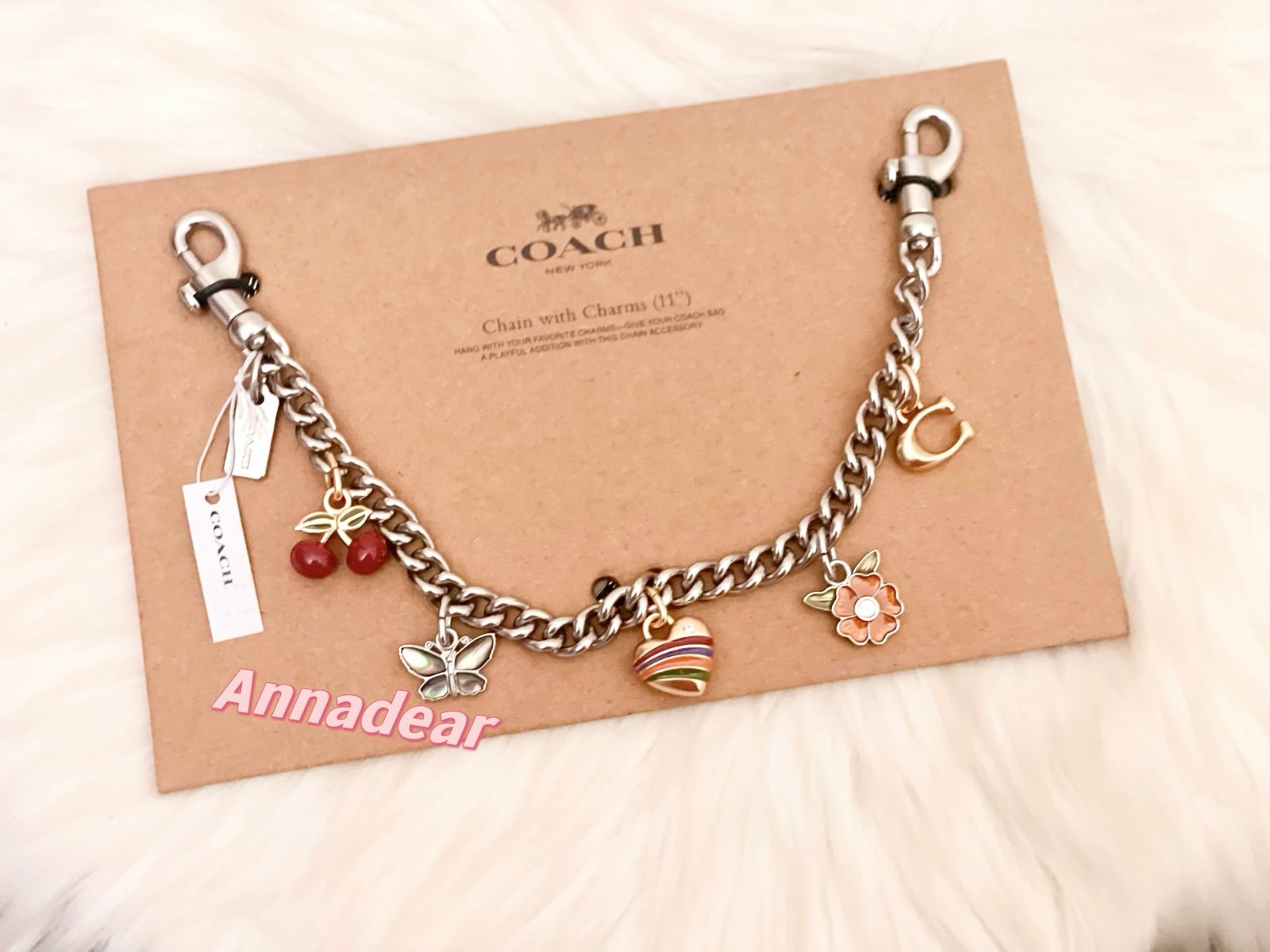 Coach Motif Extension Chain with Charms