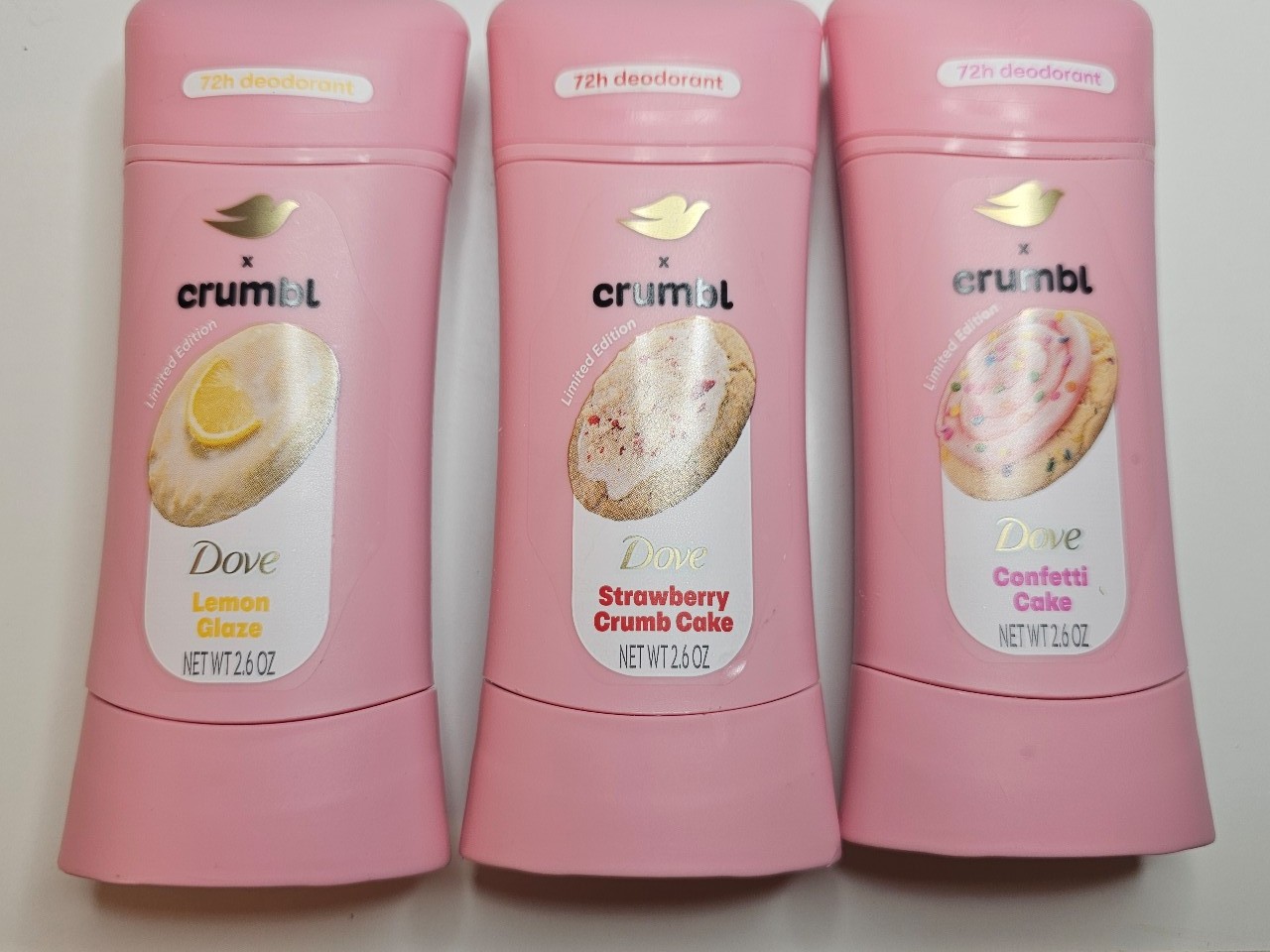 Dove X Crumbl 3 deodorants