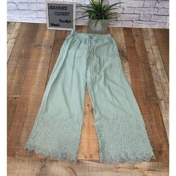 Soft surroundings bois de fleurs wide leg pants Size small
