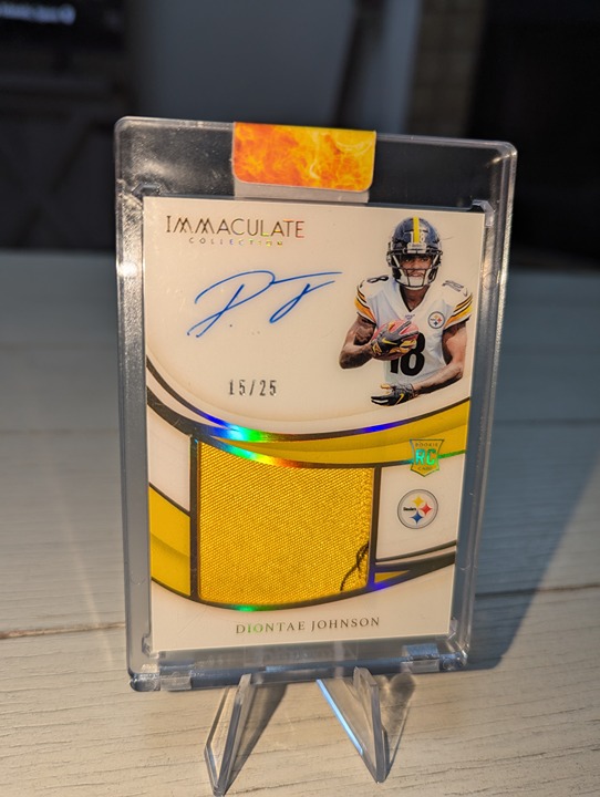 2019 Panini Immaculate DIONTAE JOHNSON Gold RPA /25 Steelers Game Worn Patch