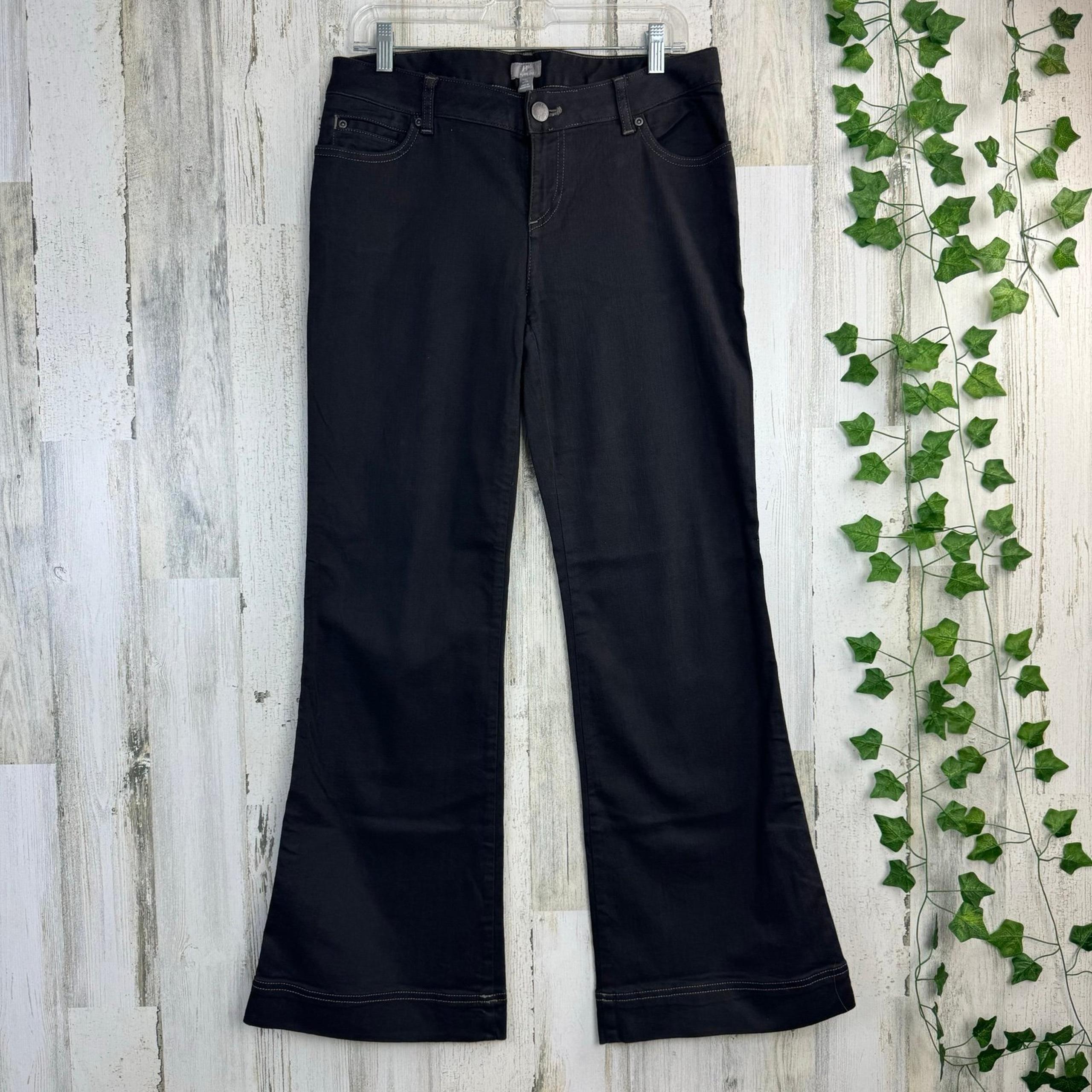 J. Jill Flare Leg Mid-rise wash Black Jeans Size 10 Tall