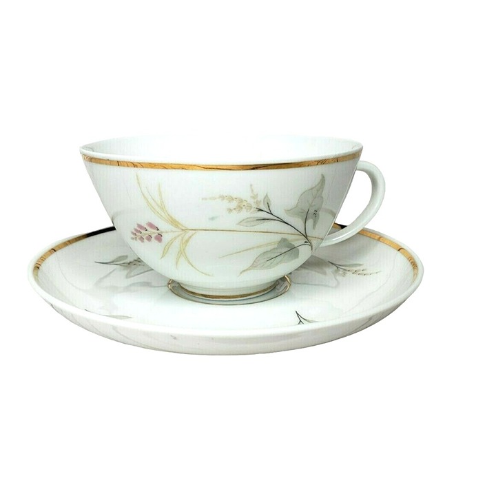 Vintage Furstenberg Germany Floral Tea Cup and Saucer