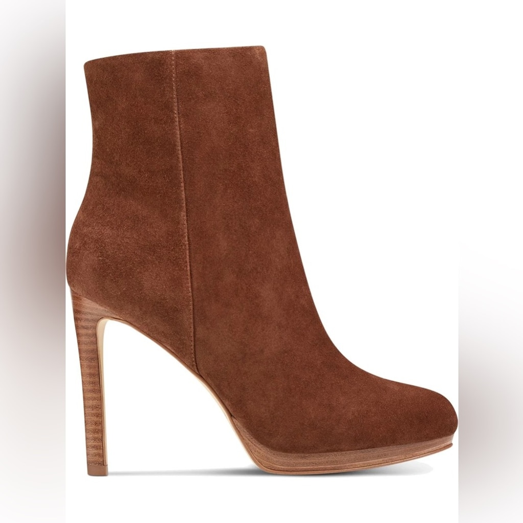 NINE WEST - QUERIDA, Brown REAL suede ankle boots, 4 stiletto heel, SZ 11