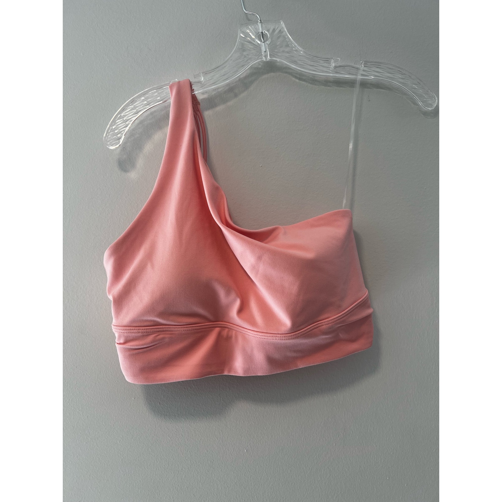 NWOT Athleta One Shoulder Longline Sports Bra Coral Pink Medium