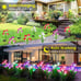 Outdoor Solar Lights, 4 Pack Solar Garden Lights with Bigger Lily Flowers