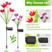 Outdoor Solar Lights, 4 Pack Solar Garden Lights with Bigger Lily Flowers