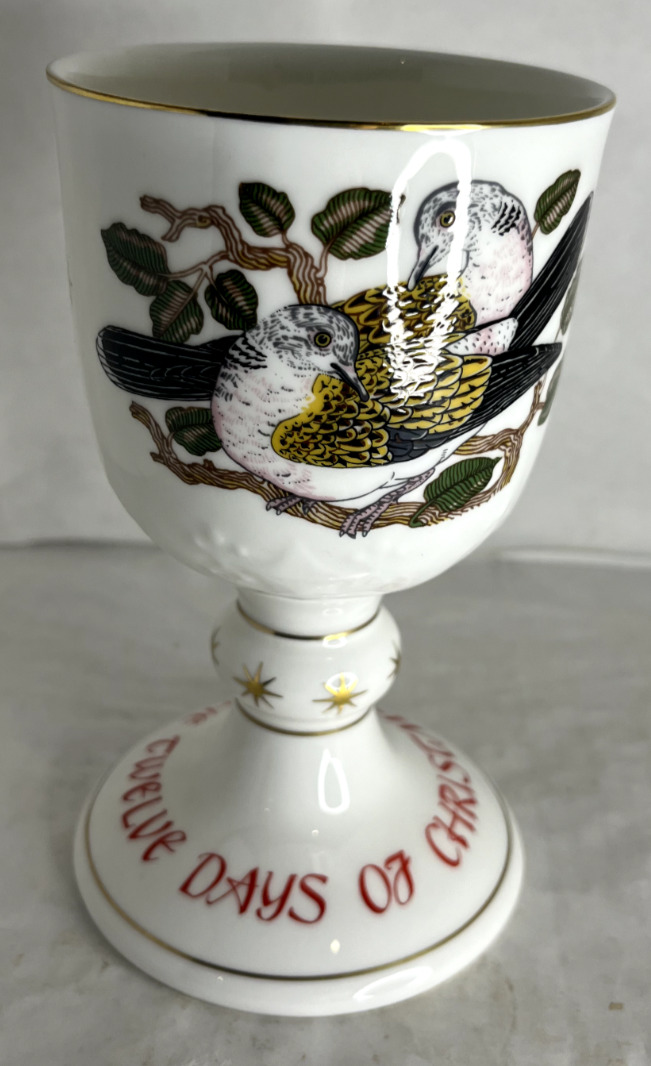 Vintage LE Royal Doulton Goblet 12 Days-2nd Day of Christmas 1988 TwoTurtleDoves
