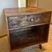 Nightstand, End Table with Drawer, Open Compartment, and Pinewood Legs