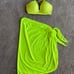 Luli Fama Bella Unerwire Top and Seamless Full Ruched Back Bottom Neon Yellow