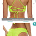 Luli Fama Bella Unerwire Top and Seamless Full Ruched Back Bottom Neon Yellow