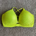 Luli Fama Bella Unerwire Top and Seamless Full Ruched Back Bottom Neon Yellow