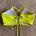 Luli Fama Bella Unerwire Top and Seamless Full Ruched Back Bottom Neon Yellow