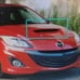 CLEAR COATED MAZDA HOOD SCOOP 10-13 T2