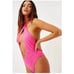 FRANKIES BIKINIS Roma Eyelet One Piece Swim, Magenta, XS