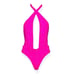 FRANKIES BIKINIS Roma Eyelet One Piece Swim, Magenta, XS