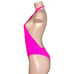 FRANKIES BIKINIS Roma Eyelet One Piece Swim, Magenta, XS