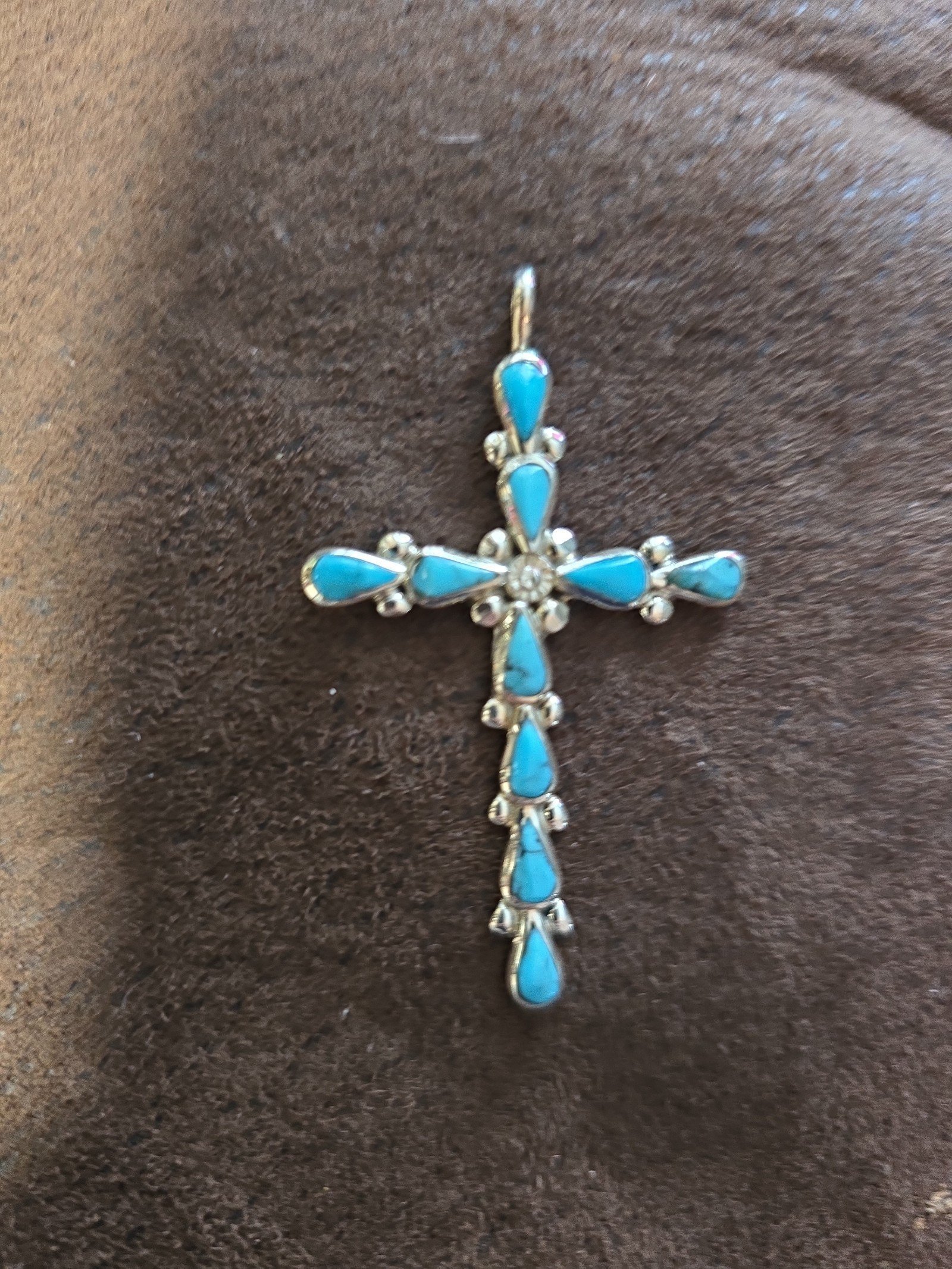 Cross - turquoise sterling silver