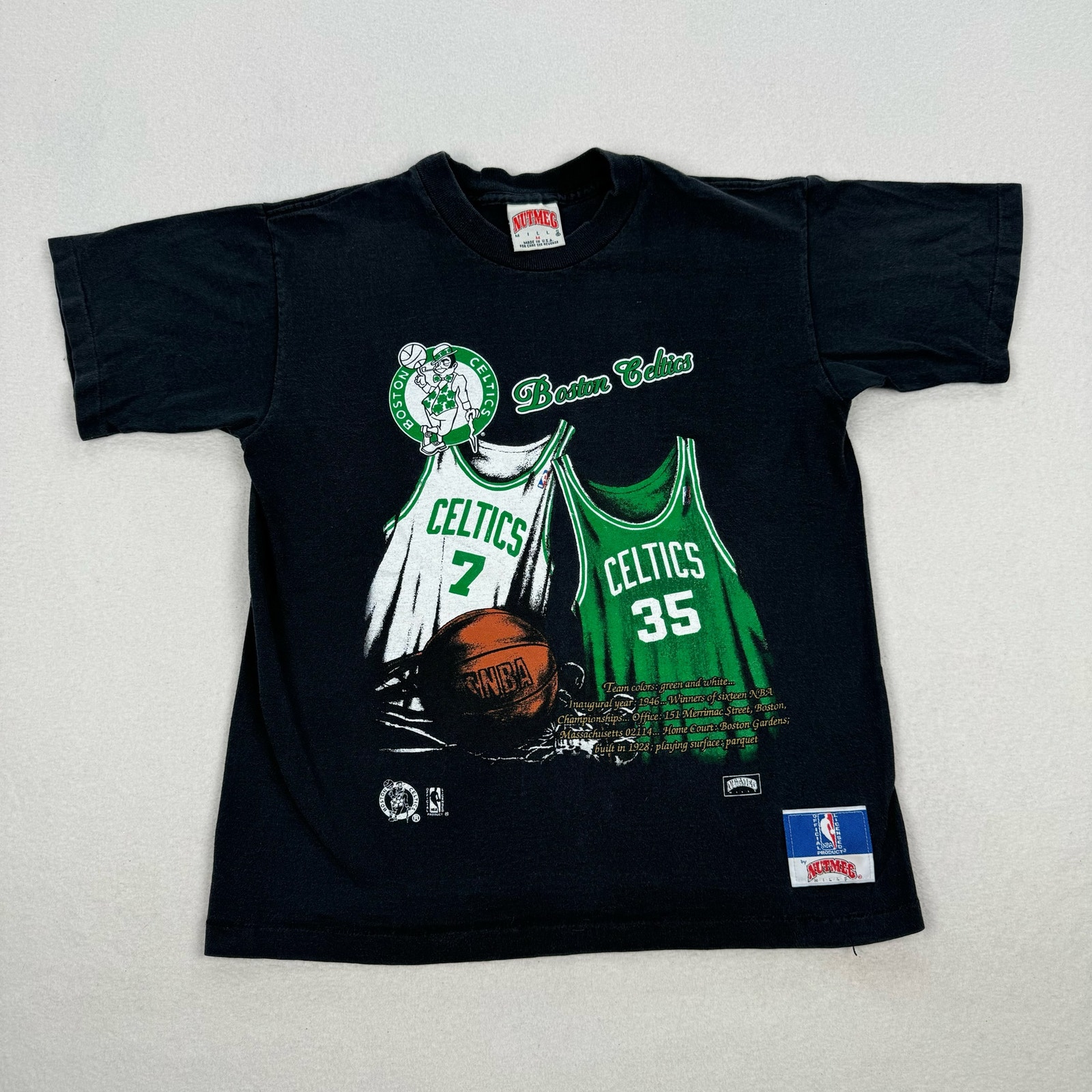 Vintage Boston Celtics Shirt Sz Youth Medium Black Single Stitch Basketball NBA