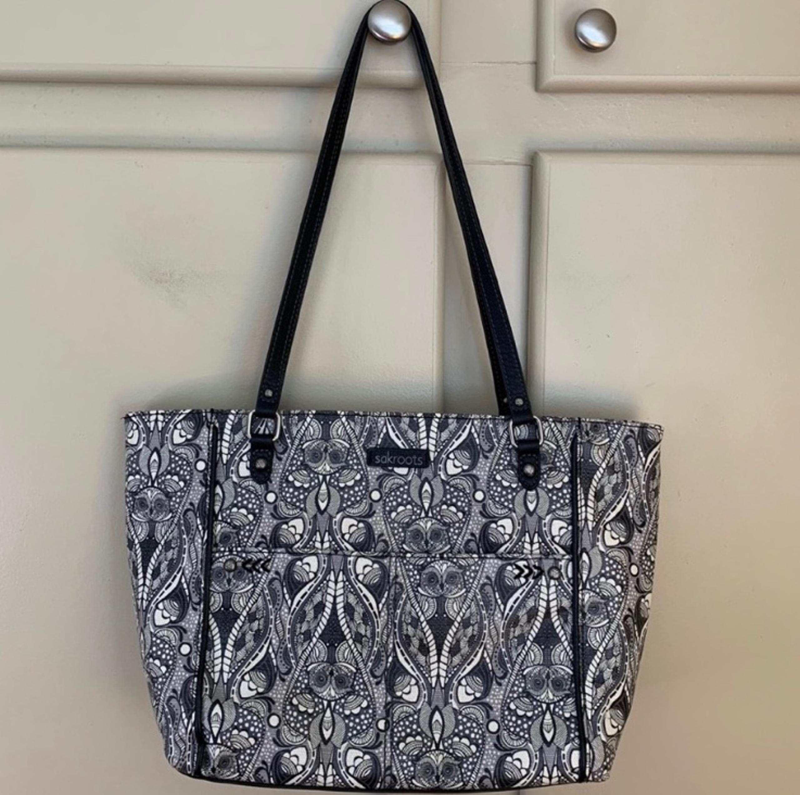 Sakroots Metro Tote Bag black and white