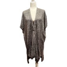 EILEEN FISHER Linen Wool Long Cardigan Shrug Large (H-163)