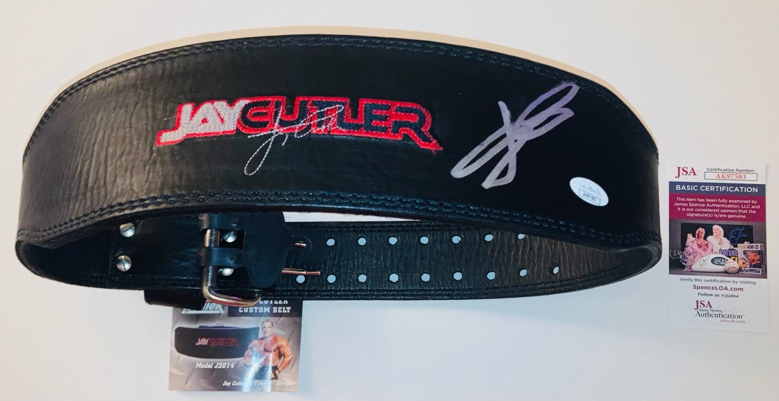 JAY CUTLER SIGNED 4X MR OLYMPIA OFFICIAL LIFTING BELT SCHARZENEGGER JSA COA RARE