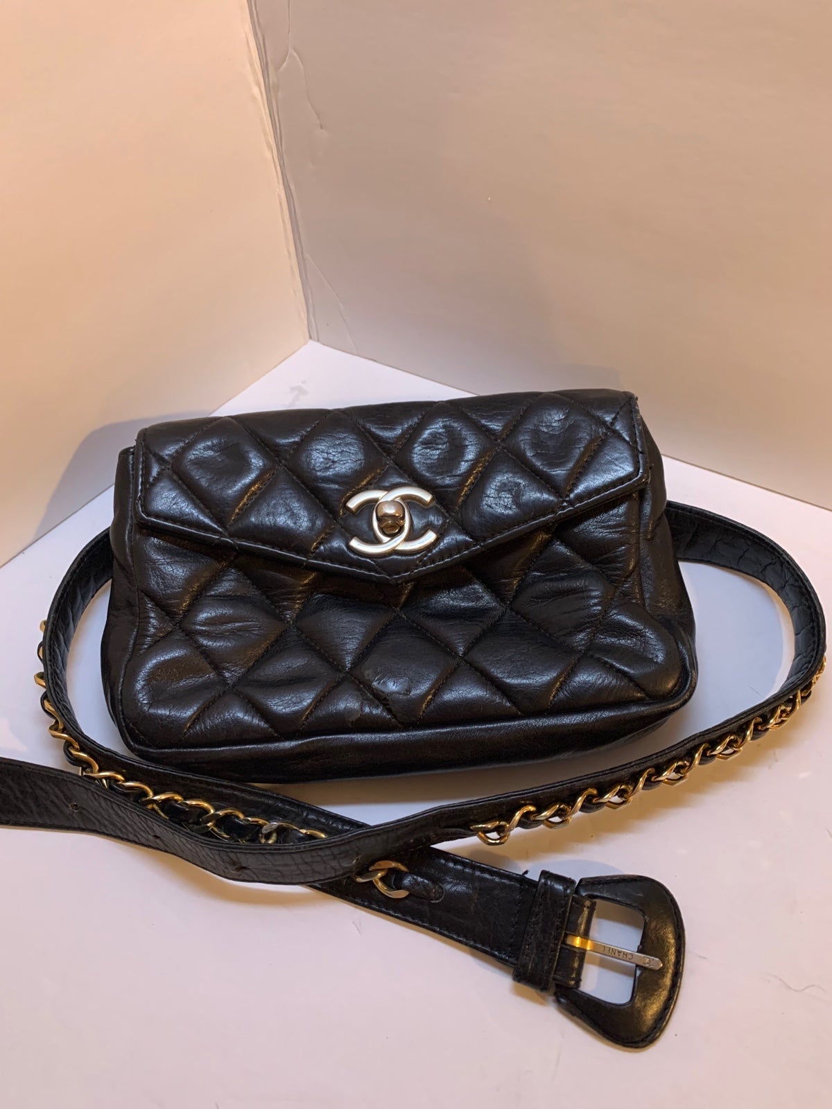 CHANEL Mini Waist Purse VINTAGE 1980s with Dust Bag