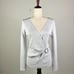 INC Lurex Washed White Sparkling V-Neck Long Sleeve Sweater Size: Size: XL NWT