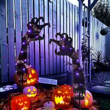 Ghost Hand Yard Stakes with LED Lights-Halloween Stake Decor-Pathway Halloween