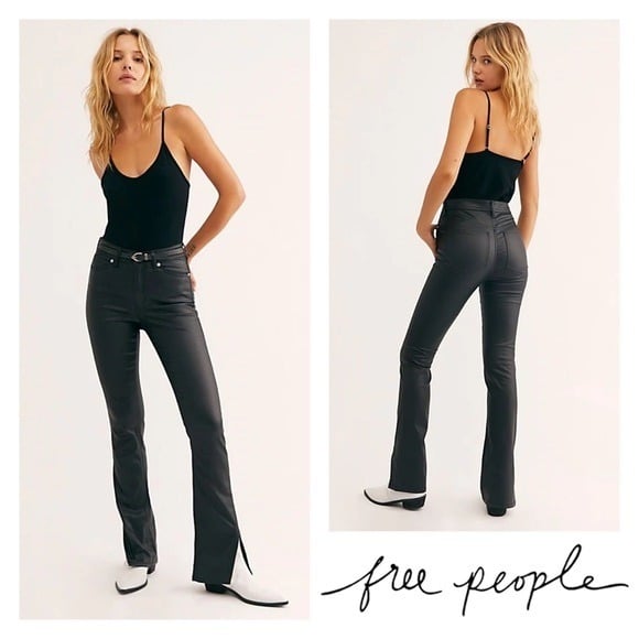 New! Free People Spellbound Coated Bootcut Jeans